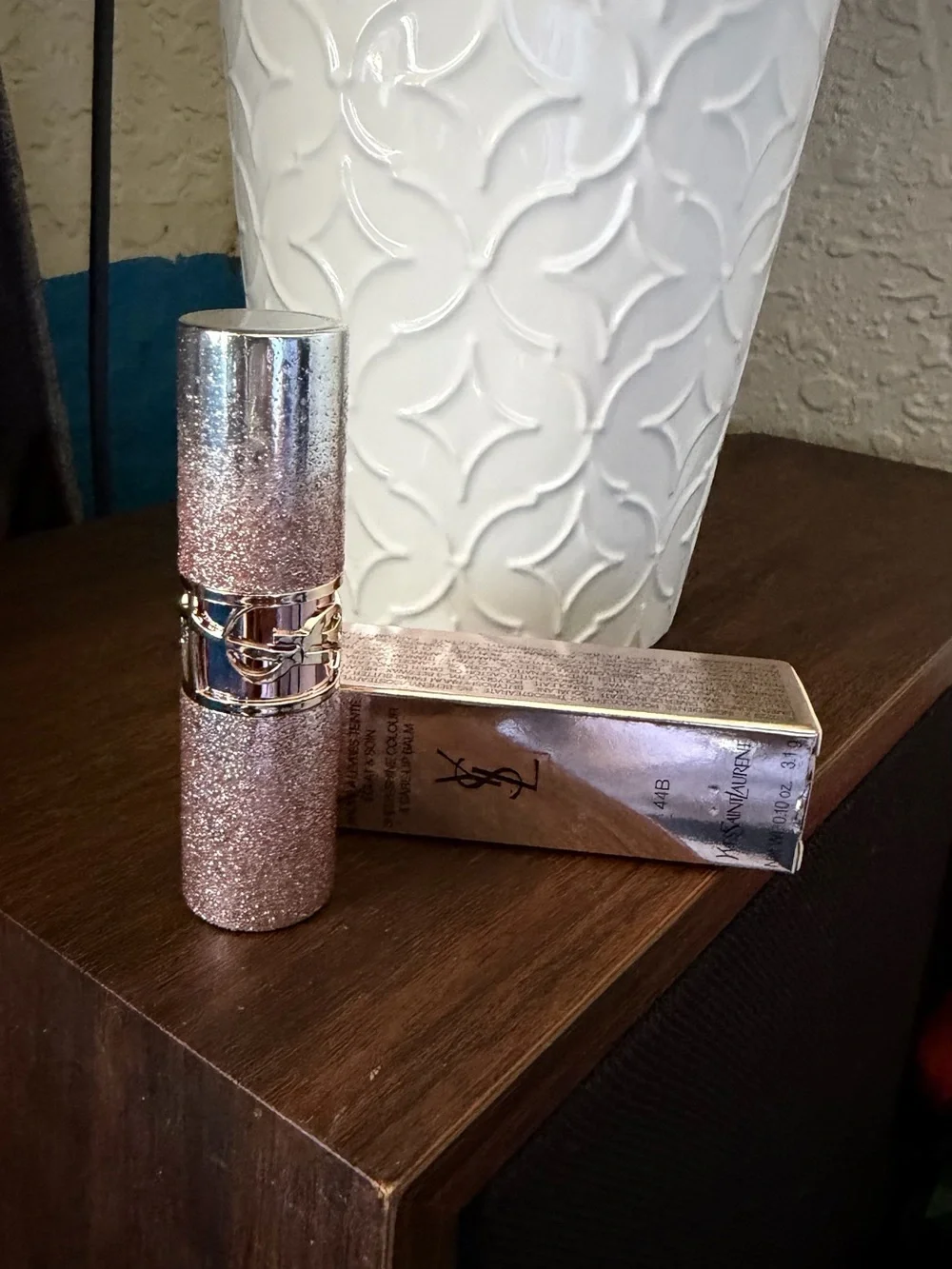 Yves Saint Laurent Rose Pink Lipstick in Sparkling Pink Tube
